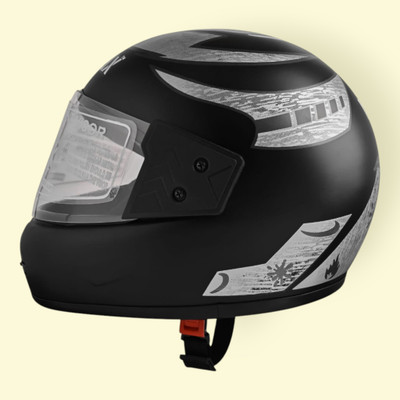 Font Unisex Full Face Helmet For Motorbikes -493-ABC Motorbike Helmet(Silver)