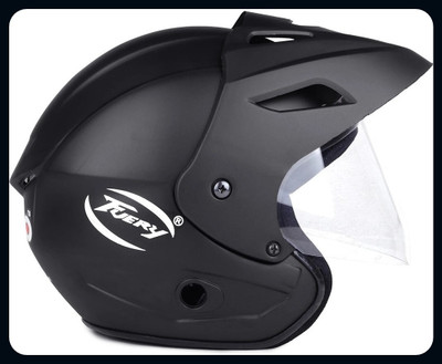 fuery NANO CAP PAINT HALF FACE HELMET_New Motorsports Helmet(Black)
