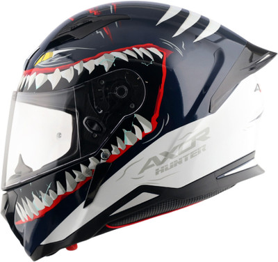 Axor Hunter Shark Motorbike Helmet(Blue White)