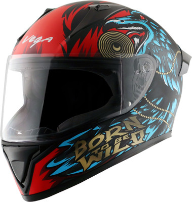 VEGA Bolt Wild Motorbike Helmet(Dull Black Blue)