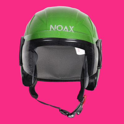 Font unisex open face helmet for safty346-AAA Motorbike Helmet(Light Green)