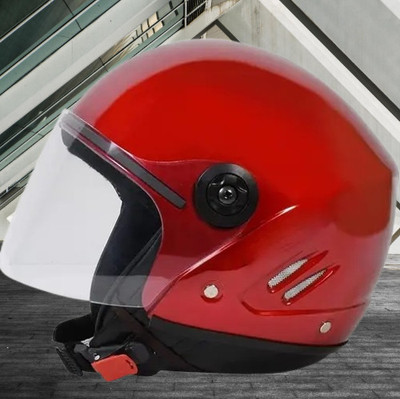 Lxt Red_Half_face_Helmet_with ISI Certified_RE_51 Motorbike Helmet(Red)