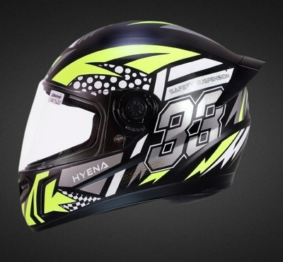OZONE JSR_CLASS 1 QUALITY_FULLFACE_HYENA_HELMET_A1_L32 Motorbike Helmet(YELLOW BLACK)