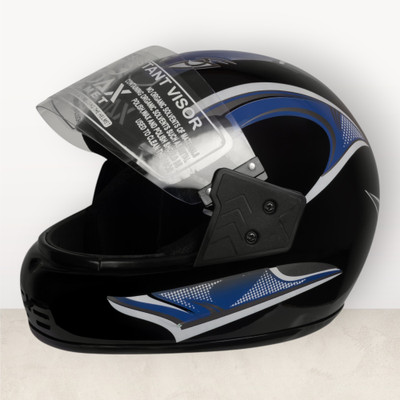 NOAX ISI marked helmet solid unisex helmet (fk127 Motorbike Helmet(Blue)