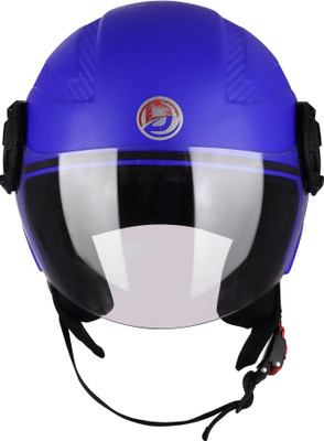 FOROLY Deletion Open Face Urban Unisex With Unbreakable Visor Motorbike Helmet(Blue)