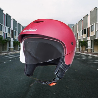 OZONE Zzz Plain_OF_Unisex_largesize_Oz078 Motorbike Helmet(Red)