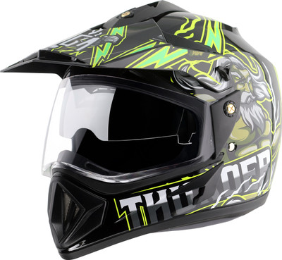 VEGA Off Road D/V Thunder Motorbike Helmet(Black Green)