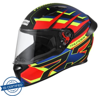 STUDDS THUNDER D6 Motorbike Helmet(Matt Black Red N1)