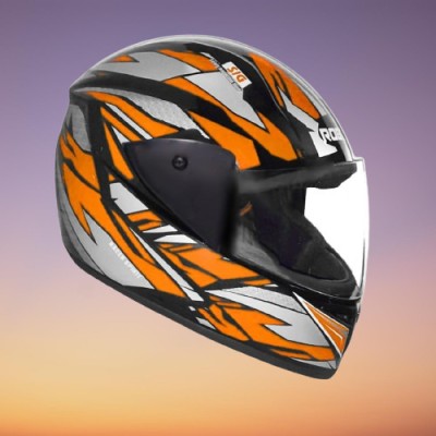 KIN Full Face Helmet_ISI certified_Orange_H20 Motorbike Helmet(Orange)