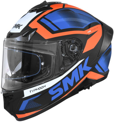 SMK Typhoon Thorn Motorbike Helmet(Matt Black and Orange)