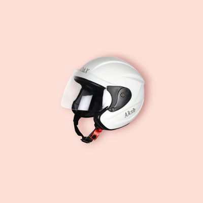 NOAX SAFETY HELMET FOR ONROAD RIDDING SOLID MATERIAL-TWO WHEELER(SLFK-AT-1260 Motorbike Helmet(White)