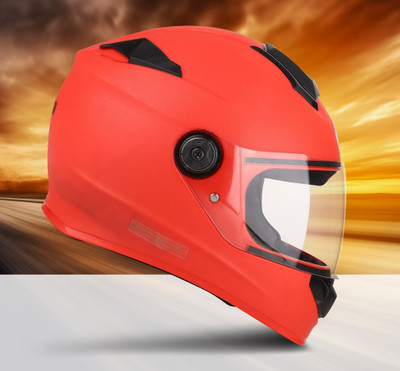 FOROLY Deletion Full Face Adien-2 With Unbreakable Visor Motorbike Helmet(Red)