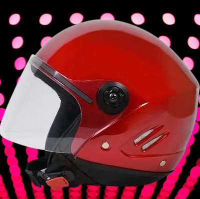 Lxt Red_Half_face_Helmet_with ISI Certified_RE_84 Motorbike Helmet(Red)