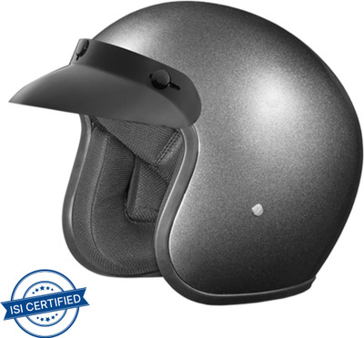 STUDDS helmet Plain Motorbike Helmet(Gun Grey)