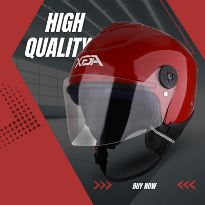 FOROLY AGX Track Alpha Unisex ABS Material with Scratch Resistant Visor Motorbike Helmet(Red)