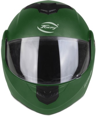 fuery Flipup Transparent Green TFU-46 Motorsports Helmet(Green)