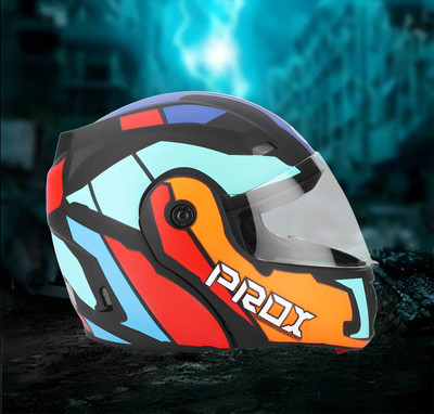 FOROLY O2 Graphic Flipup with Polycarbonate Visor ABS Material Motorbike Helmet(Printed)