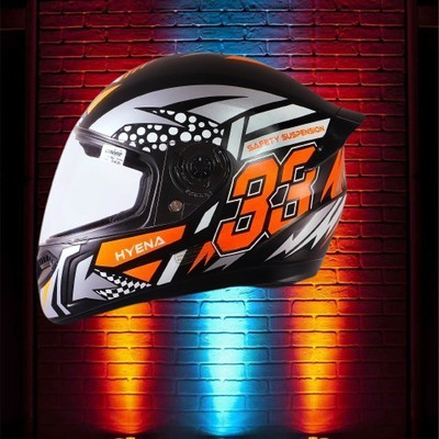 OZONE JSR_FULL FACE_Helmet_Hyana_Prime Quality_@$$21 Motorbike Helmet(ORENGE BLACK)