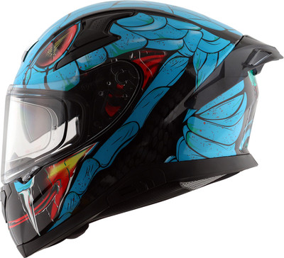 Axor Apex Venomous Motorbike Helmet(Black Neon Blue)