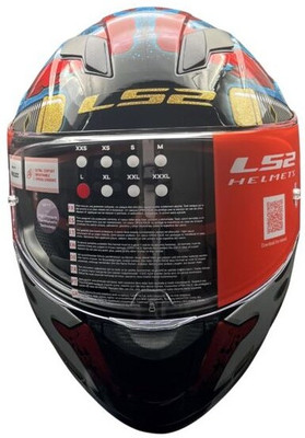 LS2 FF320 STREAM EVO NINJA RED BLUE D-RING L Motorbike Helmet(Multicolor)
