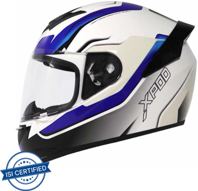 TVS Racing XPOD Aerodynamic Motorbike Helmet  (Speedy White & Blue) For Rs. 1370 @ 61 %