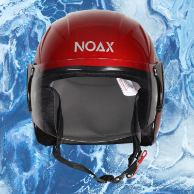 NOAX unisex open face helmet for safty284 Motorbike Helmet(Red)