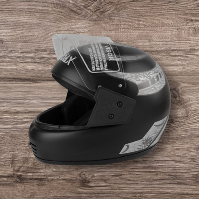 Font Unisex Full Face Helmet For Motorbikes -533-ABC Motorbike Helmet(Silver)