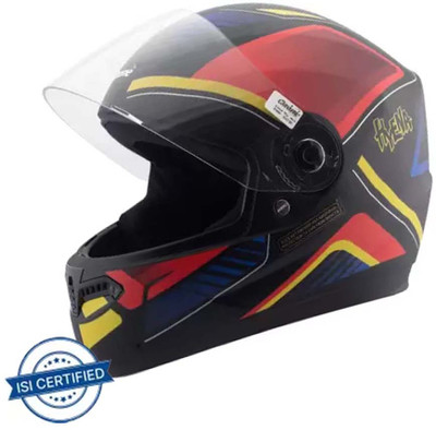 OZONE IS 4151 Motorbike Helmet(BLACK-RED-DESIGN)