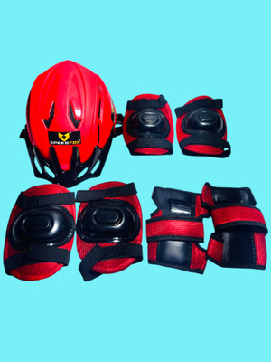 SPEEDFOX Protective Kit for Kids Skating, Cycling, Running for,Boys/Girls Skating helmet Skating Helmet(Red, Black)