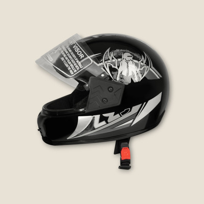 NOAX Unisex Full Face Helmet For Motorbikes -608-Silver makdi Motorbike Helmet(Silver)