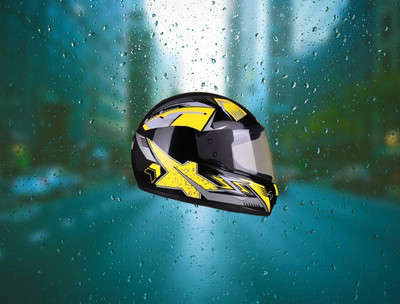 urban carrier ABS Material Full Face PC Visor, UV Scratch Resistance Motorbike Helmet Motorbike Helmet(Yellow)