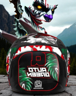 deletion Autogreen Agn Monster Clown with ABS Material Rainbow Visor (NN-1) Motorbike Helmet(Multicolor)