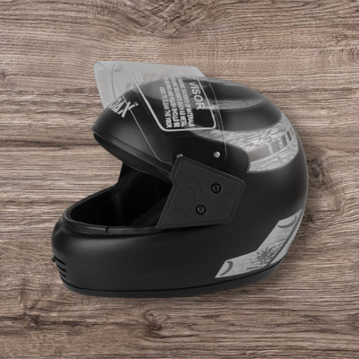 NOAX HELMET KING FULL FACE & ISI MARKED FOR UNISEX ((SL-56 Motorbike Helmet(Silver)