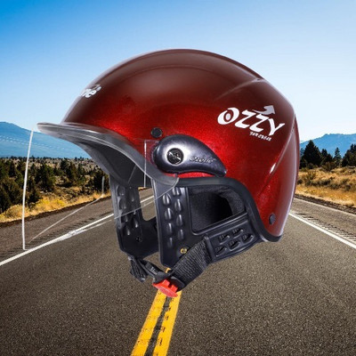 OZONE Ozzy plain helmet_openface_largesize_Ozo0073 Motorbike Helmet(marroon)