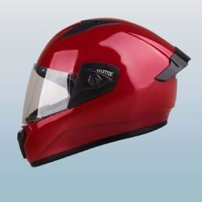 fuery FULL FACE HELMET WONDER PLAIN BLACK FF127 Motorbike Helmet(Red)