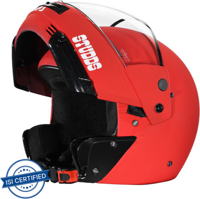 STUDDS Ninja Pastel Plain Motorbike Helmet(Matt Sports Red)