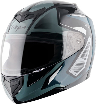 VEGA Edge Passion Motorbike Helmet(Black Grey)