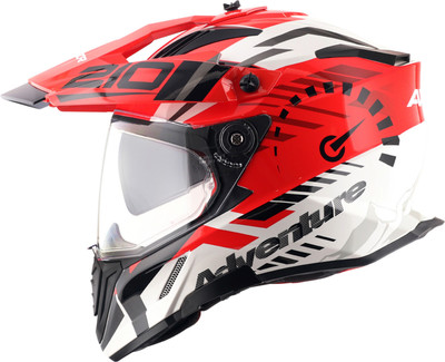 Axor X-Cross Speedometer Motorbike Helmet(White Red)