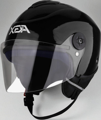 FOROLY Alfha Track with Anti UV Pc Visor ABS Material Unisex (KK-1) Motorbike Helmet(Black)