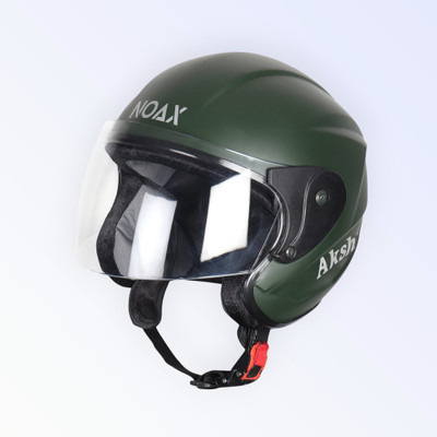 NOAX OPEN FACE HELMET ISI MARKED SOLID BODY UNISEX HELMET PACK OF 2 Motorbike Helmet(Dark Green)