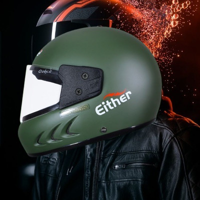 OZONE Full Face_Unique Design Helmet_Premium Class_@V@53 Motorbike Helmet(MILITARY GREEN)