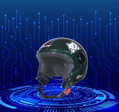 OZONE JSR_ HELMET_OPEN-FACE_SUPER QUALITY_AD@026 Motorbike Helmet(Black)