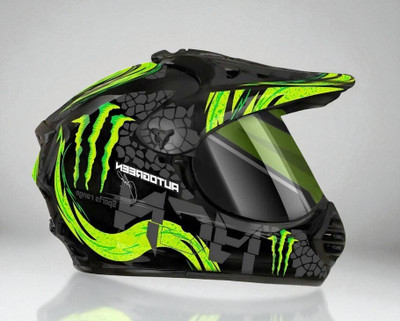TRINOS Autogreen X7 Agn Monster ABS Material with Pc Visor (KK-1) Motorbike Helmet(Green)