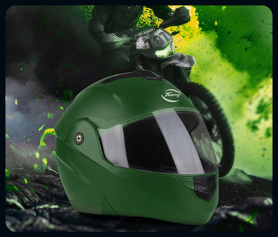 fuery Transparent visor flipup TFU-55_New Motorbike Helmet(Green)