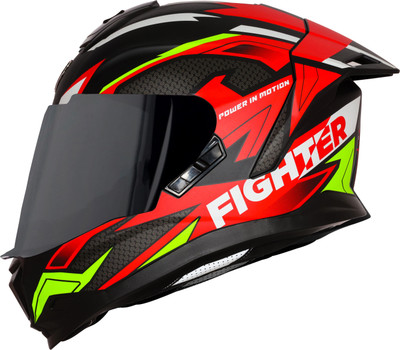 Steelbird SBH-57 Fighter F7 ISI/DOT Certified Full Face Graphic Helmet for Men and Women Motorbike Helmet(Glossy Black Red)