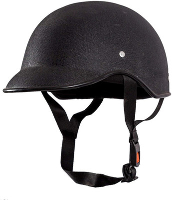 VisorUp All Purpose Open Face Cap with Adjustable Strap – Lightweight Half Cap Helmet Motorbike Helmet(Black)