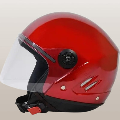 Lxt Red_Half_face_Helmet_with ISI Certified_RE_10 Motorbike Helmet(Red)