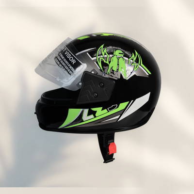 Font unisex full face good hard quality helmet-Green398B Motorbike Helmet(Green)