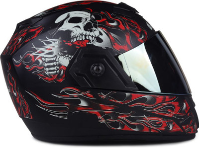urban carrier ABS Ghost Rider Full Face Rainbow Visor(B49) Motorbike Helmet(Red)
