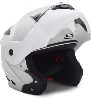 fuery Flip-up Plain Visor Blue Helmet Z104_New Motorsports Helmet(White)